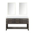 thumbnail image 3 of Norwalk 60 in W Brown Oak Double Bath Vanity, Cultured Marble Top, and 28 in Mirrors, 3 of 9