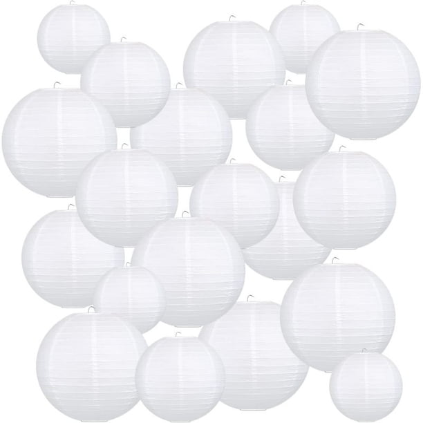 Linterna de papel colgante blanca inese de 4” 6” 8” 10” 12” Ideal para decoraciones de bodas y fiestas Duradera y reutilizable