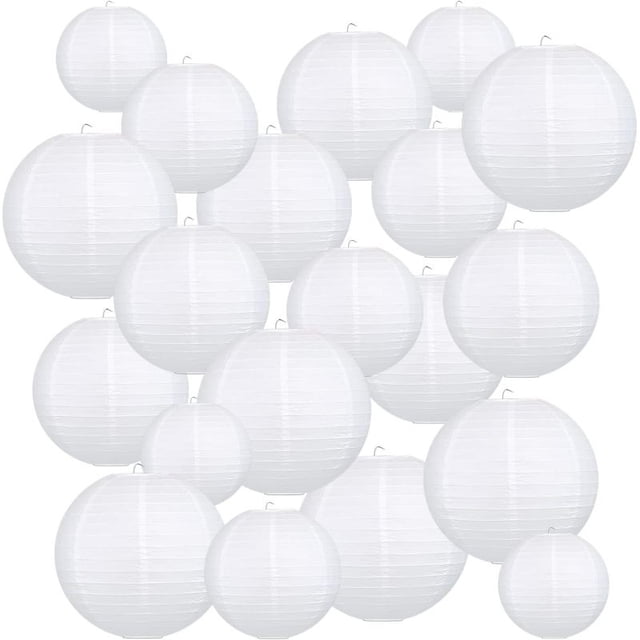 Linterna de papel colgante blanca inese de 4” 6” 8” 10” 12” Ideal para decoraciones de bodas y fiestas Duradera y reutilizable