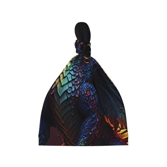 Sikiie Rainbow Wings Majestic Dragon Baby Newborn Hats, Infant Knotted Baby Hat, Beanie Top Knot Caps for Baby Boys Girls