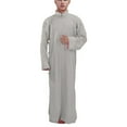 thumbnail image 1 of Tshirts Shirts for Men Robes Robes Solid Color Robes Mandarin Jacket White Classic Fall Tees Men size M, 1 of 9