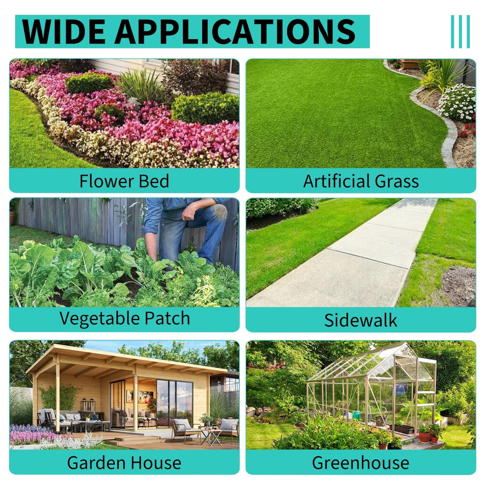 Weed Barrier Fabric, 3.2oz Heavy Duty PP Landscape Fabric Weed Block Water Permeable for Garden Agriculture, 6ft x 600FT