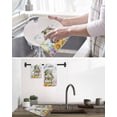 thumbnail image 5 of Spring Easter Kitchen Dish Towels for Drying Dishes Set of 2, Watercolor Floral Rabbits Eggs Butterflies Wood Waffle Weave Microfiber Hand Tea Bathroom Towels Quick Dry & Absorbent Towel 15.7x23.6, 5 of 7