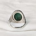 thumbnail image 5 of Emerald Corundum Mans Ring, Natural Emerald Corundum, May Birth Ring, Silver Jewelry, 925 Silver Ring, Gift, Heavy Mens Ring, Arabic Design, Ottoman Style Ring, Christmas, Turkey Mens Signet Ring, 5 of 5