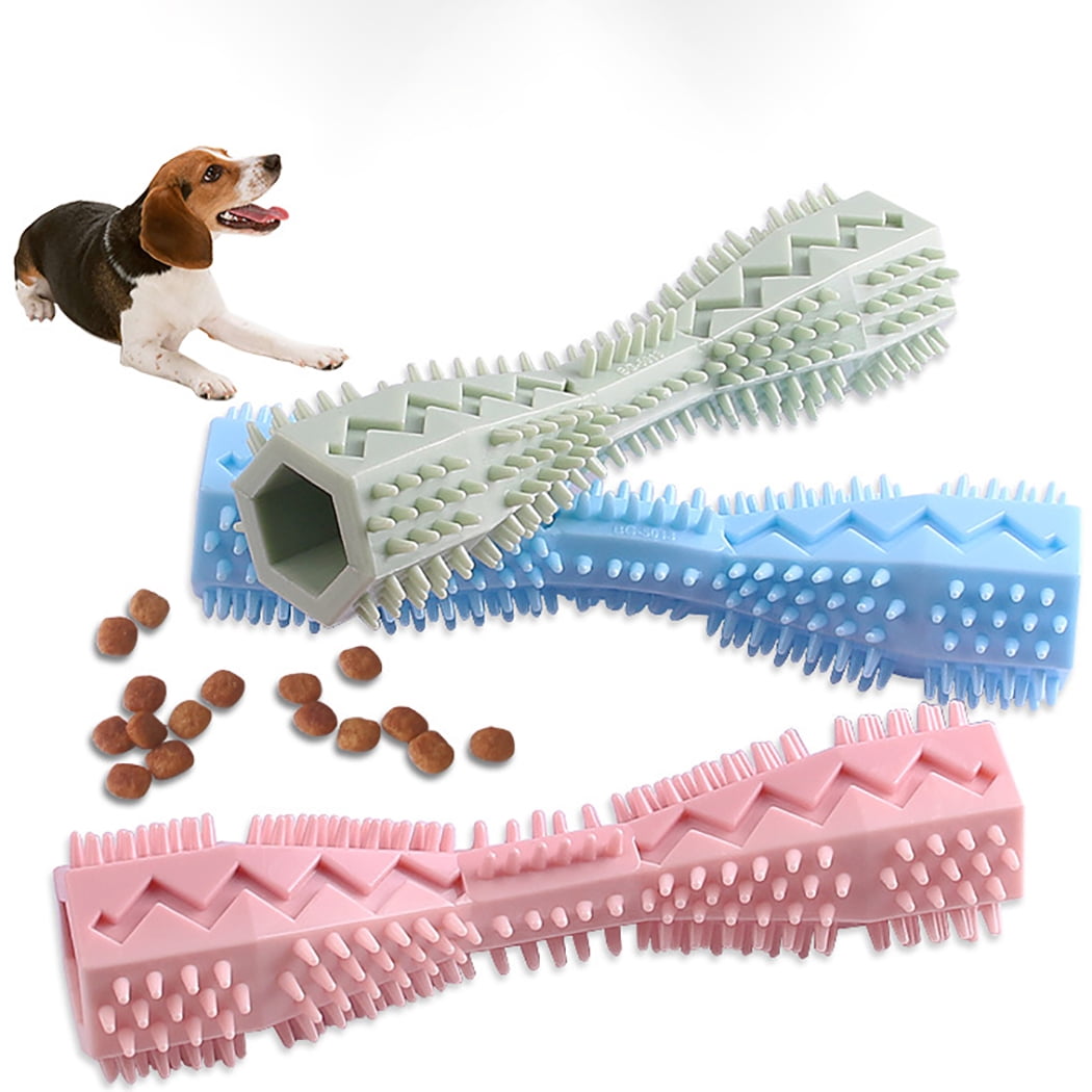 Nobrand Dog Toothbrush Toy Rubber 3pcs Washable Dog Treat Toy Dog Teeth Cleaning Stick Multicolor