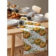 thumbnail image 6 of Orange Green Pumpkins Table Runner 72 Inches, Thanksgiving Botanical Leaves Bed Runner Dresser Scarves Tabletop for Indoor Outdoor Parties/Ceremony/Banquet, 13" x 72", 6 of 8