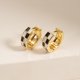 thumbnail image 5 of Pequeños Aretes de Cartílago, Aretes de Maestro; Anillo Hipoalergénico de Esmalte Blanco y Negro, Regalo en Tonos Dorado y Plateado, 5 of 9