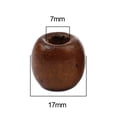 thumbnail image 2 of 200 Stained Coffee Brown Barrel Wood Beads 17mm x 16mm Diameter 7mm Large Hole, 2 of 2