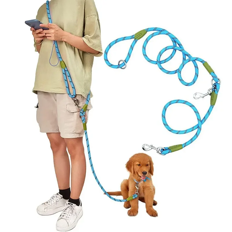 Reflective Nylon Leashes Pet Accessories Dogs Chain Traction Rope Leads For Running Free Hands Rope Chain For Small Large Dog