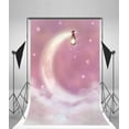 thumbnail image 3 of ABPHOTO 5x7ft Photography Backdrop Cartoon Fantasy Pink Background Fairytale Lovely Moon Stars Cloud Lantern Photo Background Backdrops, 3 of 4