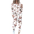 thumbnail image 2 of lcziwo Christmas Jogger Set Women,2 Piece Lounge Sets for Women 2023 Christmas Theme Print Two Piece Outfits Jogger Set Plus Size Long Sleeve Sweatshirt and Long Pants, 2 of 5