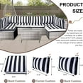 thumbnail image 4 of Outdoor Sectional Cushions, 6 Seat Patio Sectional Cushions, 4" Foam High-Density, Water-Resistant Patio Sofa Cushions Replacement Set（Black white）, 4 of 7