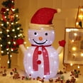 thumbnail image 3 of CUITING Lighted Snowman Outdoor Christmas Decorations Light Up Collapsible Snowman Battery Operated Light-Up Christmas Decorations for Porches Lawns Yards 27 Inch, 3 of 7