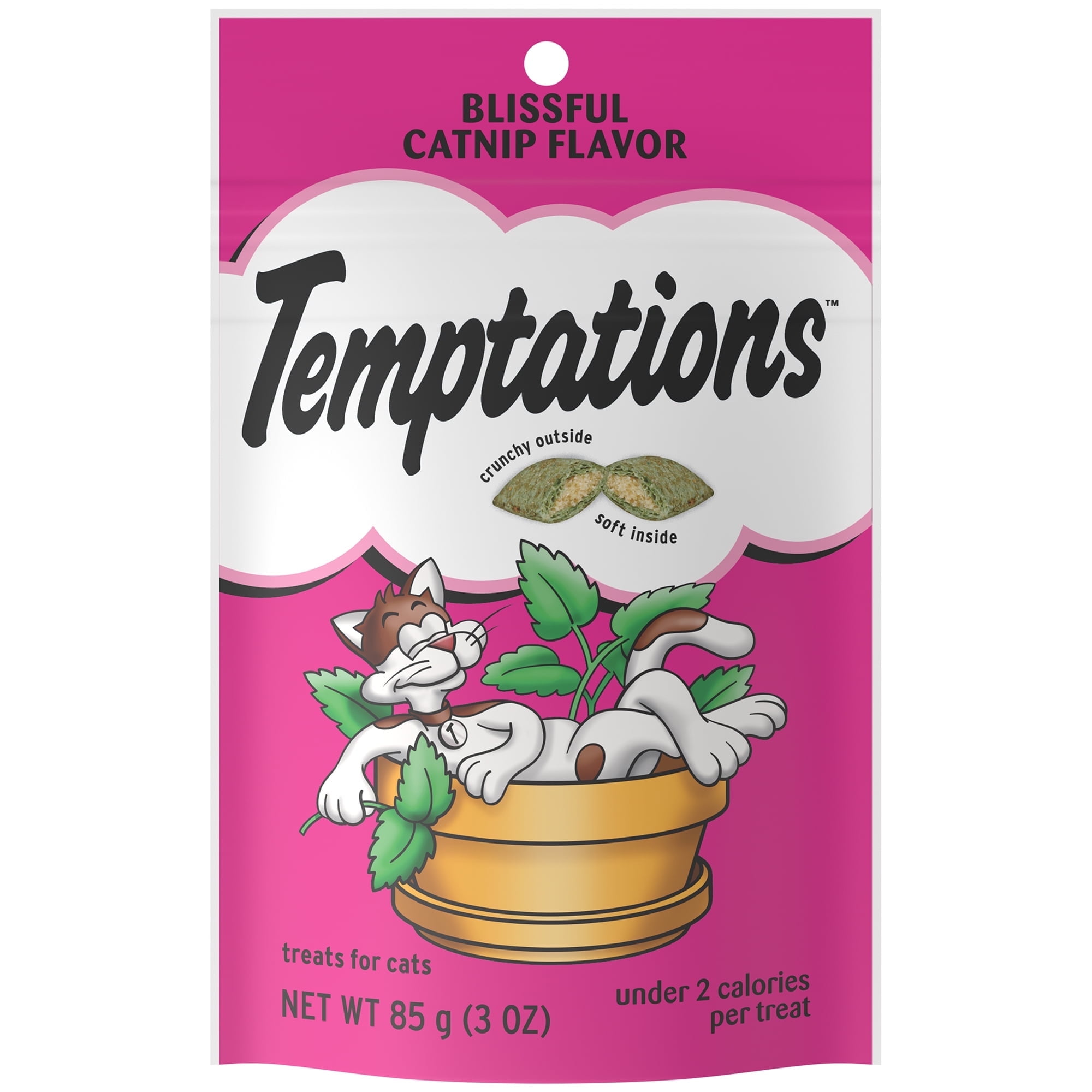 (3 pack) Temptations Classic Blissful Catnip Flavor Crunchy And Soft Treats For Cats, 3 Oz Pouch