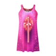 thumbnail image 4 of VEKDONE Robe Maxi à Imprimé Mode pour Femmes Été Aguichant à Dos Nu Hawaïenne Robe de Plage Décontractée Coupe Ample Évasée Robes d'Été Col Rond Robes Plissées Rose Vif P, 4 of 5