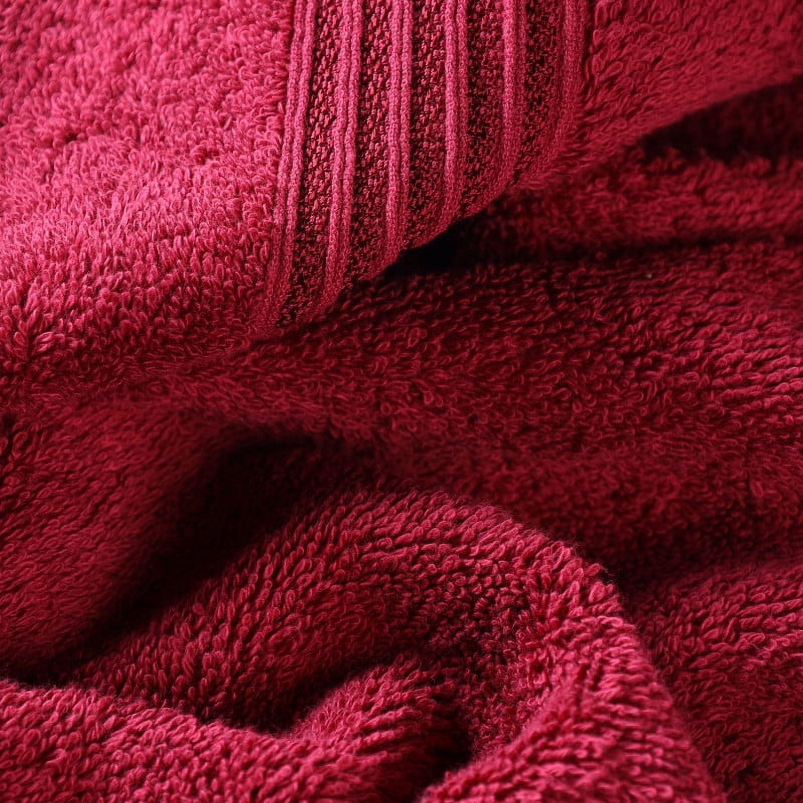 Superior Egyptian Cotton Absorbent Burgundy Bath Towel Set of 4