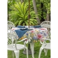 thumbnail image 3 of Outdoor Tablecloths with Umbrella Hole & Zipper, Wild Flowers Round Tablecloths 60 Inch, Spring Butterfly Watercolor Country Floral Waterproof Table Cloth, Patio/Pool/Picnic Table Covers, 3 of 8