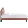 thumbnail image 4 of Platform Bed Frame, Rivet Nailhead, King Size, Pink, Velvet, Mid Century Bedroom, Modern Contemporary Boutique HB35475, 4 of 12