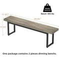 thumbnail image 4 of LAZZO 59" Dining Bench Set of 2, Farmhouse & Industrial Indoor Kitchen Bench for 6-8 People, Bed Bench & Shoe Bench, Gray, 4 of 10