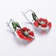 thumbnail image 1 of Pendiente de aro con forma de flor Chapado en plata, regalo, joyería de mujer de circón cúbico a la moda JM, 1 of 5