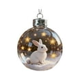 thumbnail image 2 of 2026 Wildlife Wonders Collection Crystal Glass Ornament, Vivid 3D Animal Christmas Decoration, Clear Plastic Xmas Balls, Luxury Winter Tree Decor Sparkling Star Accents,Holiday Ornaments (Snow Bunny), 2 of 6