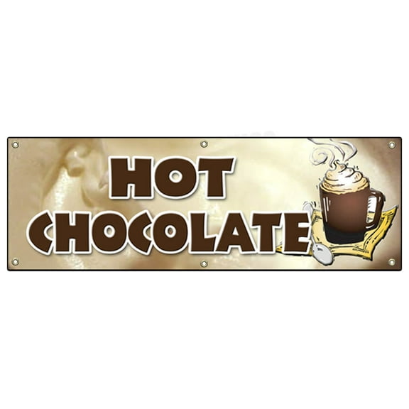 SignMission B-72 Hot Chocolate 24 x 72 in. Hot Chocolate Banner Sign
