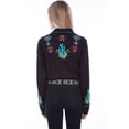 thumbnail image 2 of Scully Ladies Southwest Embroidery Black Western Snap Shirt PL-891, 2 of 2