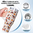 thumbnail image 3 of Fuzoiu Turkey And Thanksgiving2 Print 40OZ Ice Bully Stainless Steel Insulated Cup with Handle and Straw - Perfect for Travel and Sports, 3 of 8