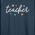 thumbnail image 3 of Instant Message - Script Teacher With Hearts - Women's Lightweight French Terry Long Sleeve Shirt, 3 of 6