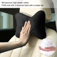thumbnail image 2 of 1 Piece Suede Car Headrest Pillow Soft Comfortable Breathable with Adjustable Strap Vehicle Seat Neck Support Cushion Ergonomic Design Auto Head Rest Pad, Black, 2 of 10
