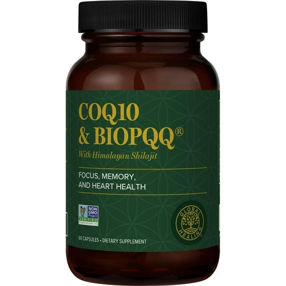 Suplemento Global Healing Center CoQ10 y BioPQQ 150 mg 60 cápsulas