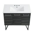 thumbnail image 6 of Annecy 36 in. Black Walnut Bathroom Vanity With White, 3-Hole Ceramic Sink Top, 6 of 7
