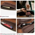 thumbnail image 3 of Hiram Small Zippered Pouch Bag with Wrist Strap, Leather Travel Storage Clutch Case for Pipe and Tobacco Accessories, Pipe Case, 3 of 7