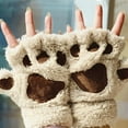 thumbnail image 2 of BJUTIR Cat'S Claw Gloves Plush Half-Finger Bear'S Paw Fingerless Gloves Cute Women'S Thick Halter Gloves Cartoon Warm Gloves Winter Accessories, 2 of 5