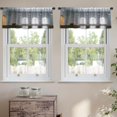 thumbnail image 2 of LALILO Kitchen Curtain Valance Luxury With Classic Leather Rod Pocket Window Curtain 52"x 18" Set of 2, 2 of 7