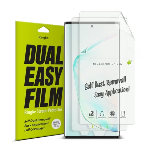 Galaxy Note 10 Screen Protector, Ringke Dual Easy Film [2 Pack] Galaxy Note 10 5G Screen Protector (2019)