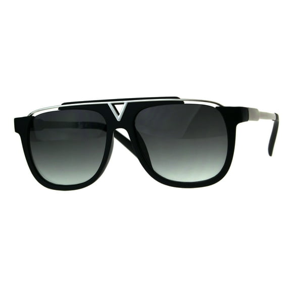 Luxury Flat Top Racer Mob Plastic Rectangular Mens Sunglasses Matte Black Smoke