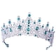 thumbnail image 2 of Tocados de princesa, Tiara de diamantes de imitación, joyería para el cabello, diadema de flores para niñas, corona nupcial para actuaciones, bodas, Verde Salvador Tocado, 2 of 10