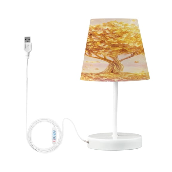 LED Desk Lamp Golden Tree with Leaf Table Nightstand Lamps with 3 Color Temperatures for Home Bedroom Living Room Decor 6x11