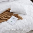thumbnail image 3 of Flymme Queen Comforter Set with Sheets White 7 Pieces Bed in a Bag Queen Size Bed Set Soft Microfiber Pinch Pleat Bedding Set for All Season, 3 of 9