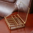 thumbnail image 3 of Compartment Clear Rectangle Box Jeweley Rings Bracelet Golden Organizer Home Decor , 20 5cm 20 5cm, 3 of 10