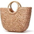 thumbnail image 2 of LHSHID Womens Large Straw Beach Tote Bag Hobo Summer Handwoven Bags Purse wth Pom Poms, 2 of 5