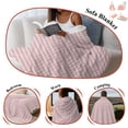 thumbnail image 5 of Pink Striped Fleece Throw Blanket for Couch, Modern Simple Farmhouse Beige Vintage Microfiber Flannel Blanket for All Season, Lightweight Soft Throw Blankets for Bed, Sofa, Travel, 50"x60", 5 of 6
