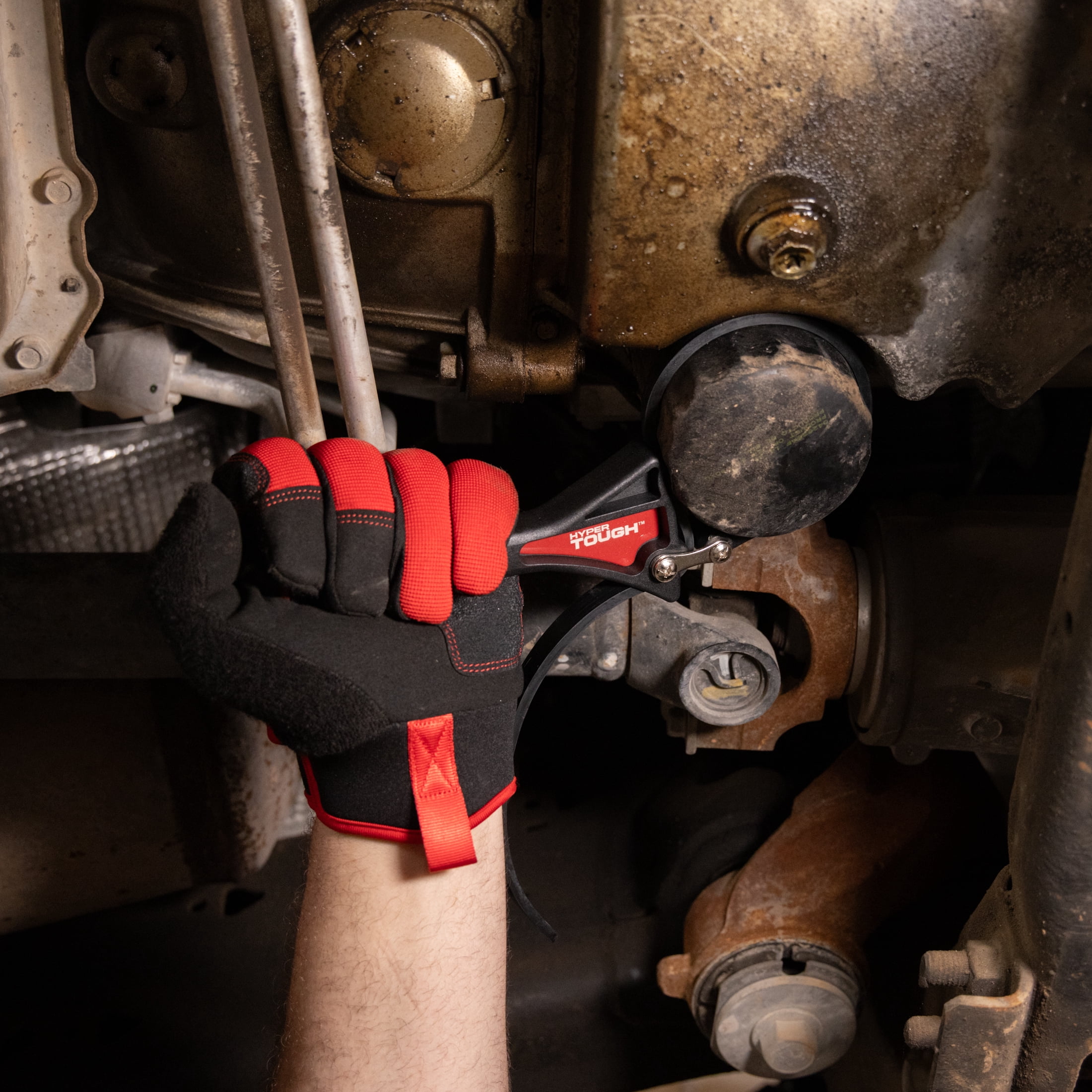 Hyper Tough Adjustable Strap Oil Filter Wrench, 1 to 4 inch, Heavy Duty, Scratch Free, Multipurpose