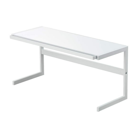 YAMAZAKI Home Expandable Support Rack-Kitchen Storage Organizer Steel Countertop Shelf, One Size, White