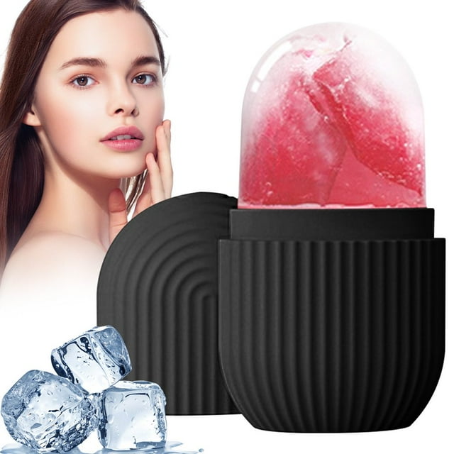 Rouleau de Glace pour le Visage et les Yeux Réutilisables Rouleau de Glace Glaçon Moule Relief Bouffis Serrer la Peau Silicone Glaçon Masseur pour Éclaircir la Peau Anti- Rides Réduisant l'Acné