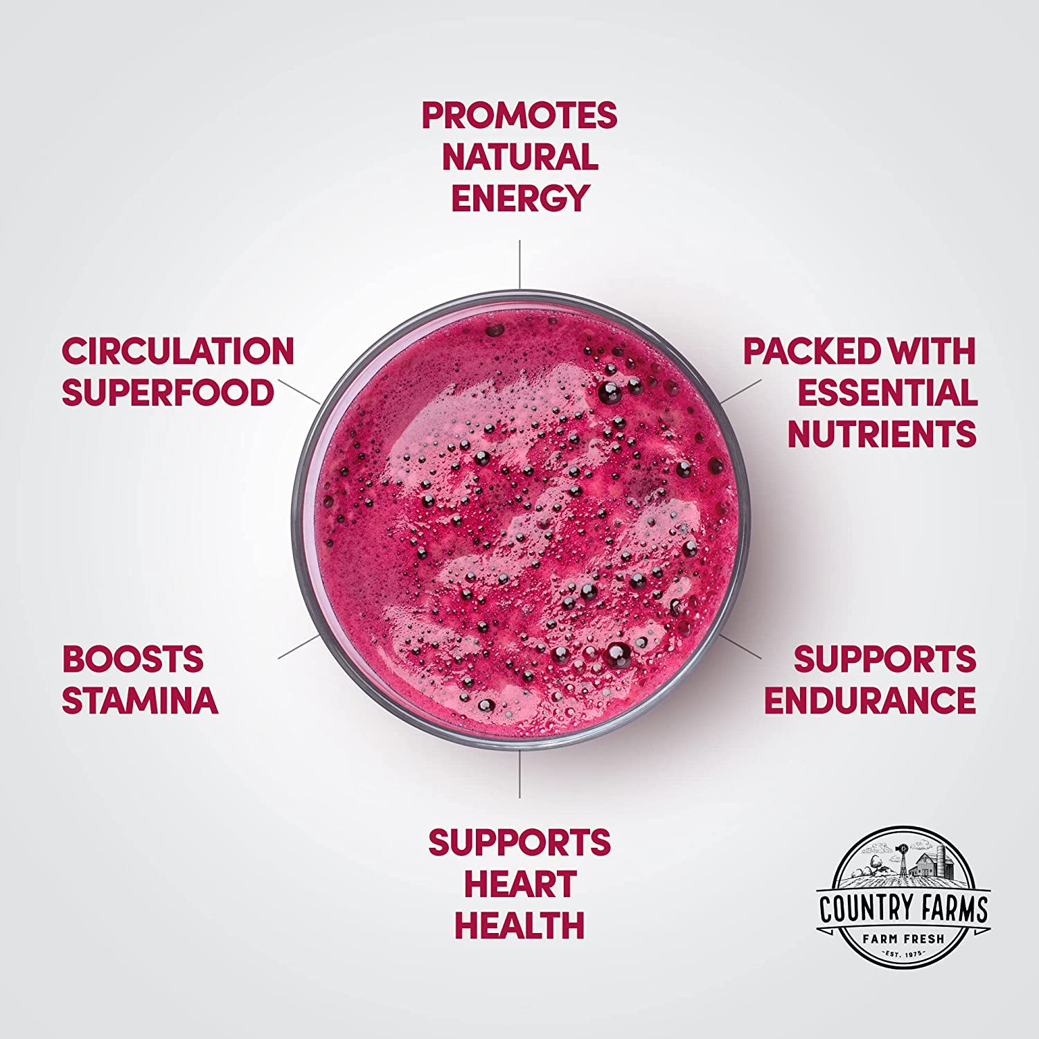 Country Farms Bountiful Powder Beets Extract, Natural Flavor, 10.6oz 4-Pack