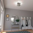 thumbnail image 3 of Hunter - Squire Manor 4-light Matte Black, Medium Size Flush Mount Light, Dimmable, Modern Style, for Bedrooms, Dining, Living Rooms - 19088, 3 of 7