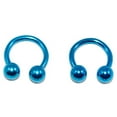 thumbnail image 2 of Pair of 14G Anodized Horseshoe Circular Barbell Surgical Steel - 6 Color Options, 2 of 6
