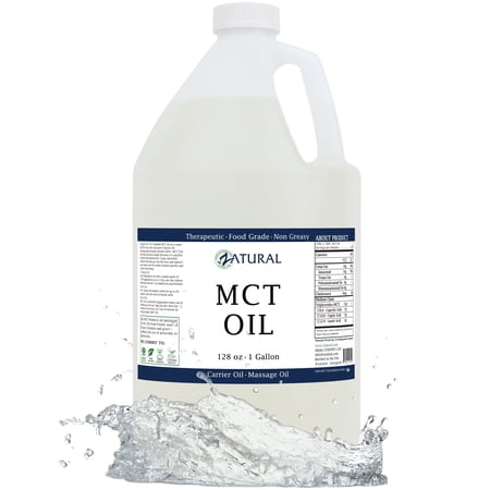 MCT Oil - Certified Food & Therapeutic Grade, 100% Pure, Carrier & Hydrating Oil, 128 oz (1 Gallon)